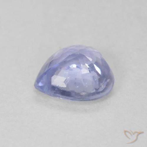 Safira Azul púrpura claro Natural 0.63ct, Coração, VS