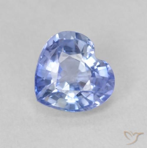 0.76ct Natural Pastel Azul Safira, Coração, VS