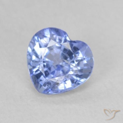 0.80ct Natural Pastel Azul Safira, Coração, VS