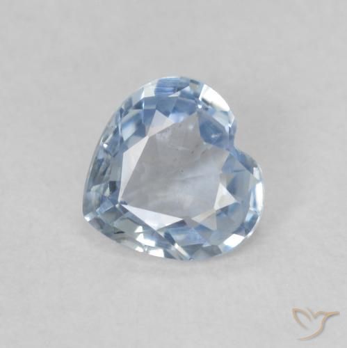 0.51ct Natural Azul claro Safira, Coração, VS