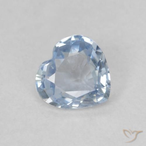 Safira Azul claro Natural 0.51ct, Coração, VS