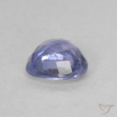 Safira Azul prateado Natural 0.68ct, Coração, VS