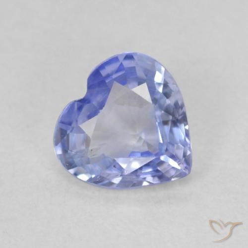 Safira Azul claro Natural 0.65ct, Coração, VS