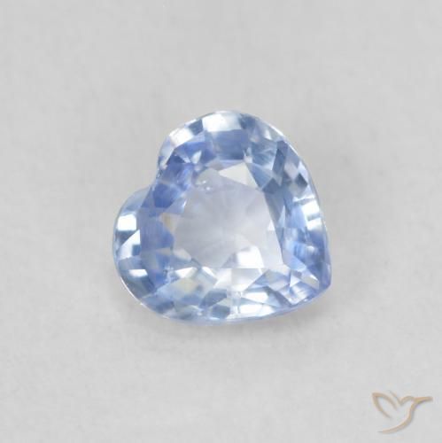 Safira Pastel Azul Natural 0.46ct, Coração, VS