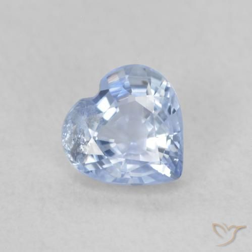 0.47ct Natural Pastel Azul Safira, Coração, VS-SI