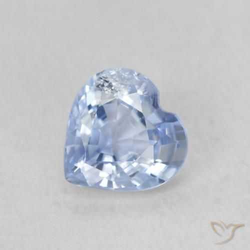 Safira Pastel Azul Natural 0.47ct, Coração, VS-SI