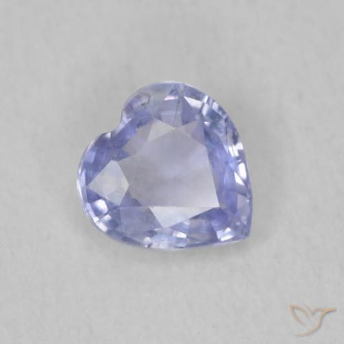 0.45ct Natural Azul claro Safira, Coração, VS