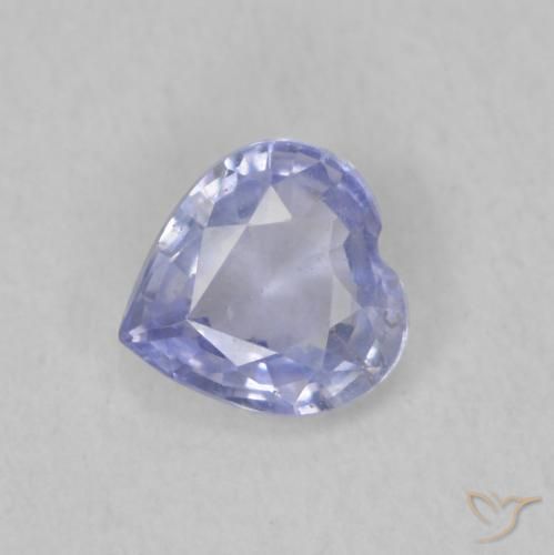 Safira Azul claro Natural 0.45ct, Coração, VS