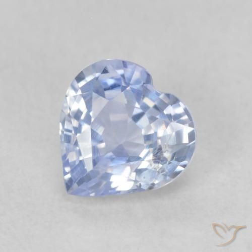 0.67ct Natural Pastel Azul Safira, Coração, VS