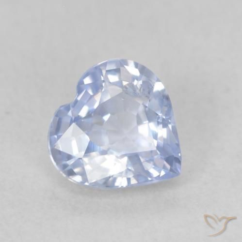 Safira Pastel Azul Natural 0.67ct, Coração, VS