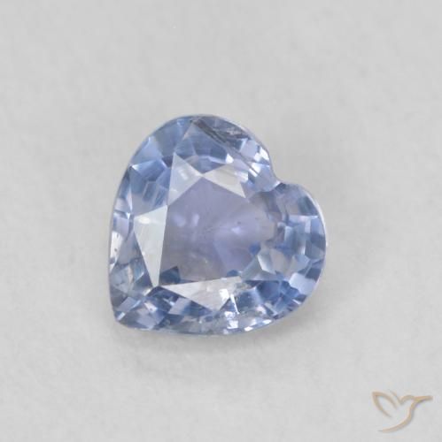 0.52ct Natural Azul púrpura claro Safira, Coração, VS