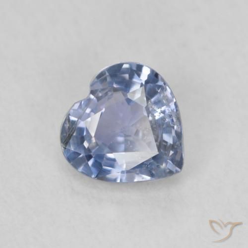 Safira Azul púrpura claro Natural 0.52ct, Coração, VS