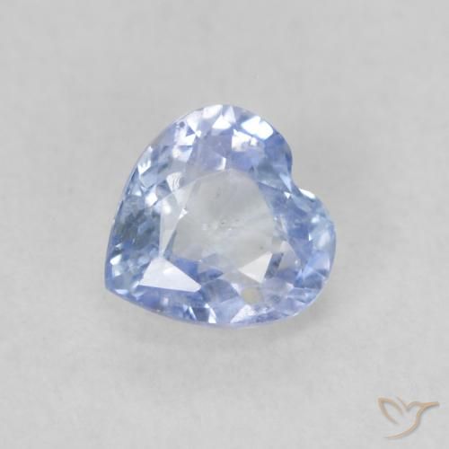 0.57ct Natural Pastel Azul Safira, Coração, VS