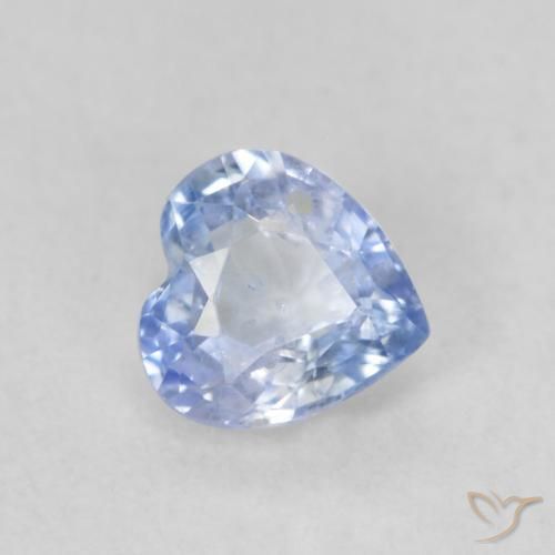 Safira Pastel Azul Natural 0.57ct, Coração, VS