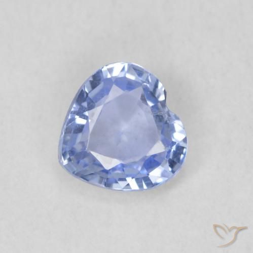 0.45ct Natural Pastel Azul Safira, Coração, VS