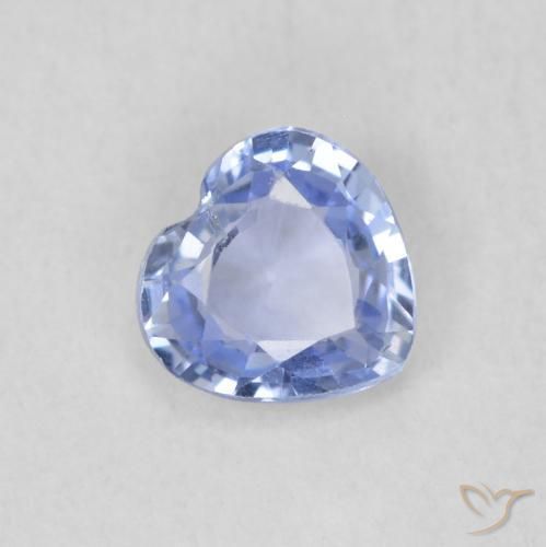 Safira Pastel Azul Natural 0.45ct, Coração, VS