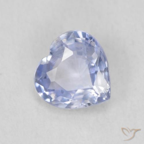 0.59ct Natural Violeta Azul Safira, Coração, VS