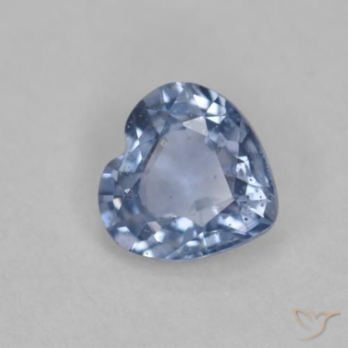Safira Azul Natural 0.50ct, Coração, VS