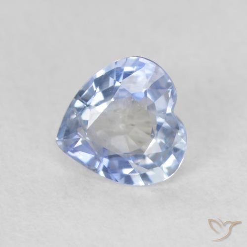 Safira Pastel Azul Natural 0.50ct, Coração, VS-SI