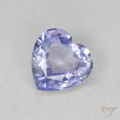 0.52ct Natural Azul claro Safira, Coração, VS