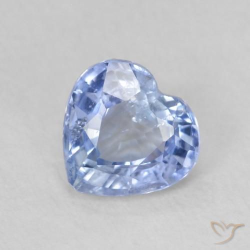 0.69ct Natural Azul claro Safira, Coração, VS