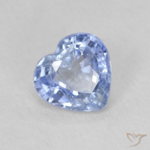 Safira Azul claro Natural 0.69ct, Coração, VS