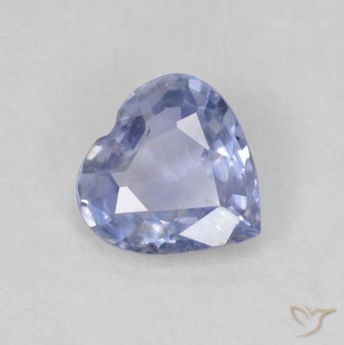 0.51ct Natural Azul claro Safira, Coração, VS