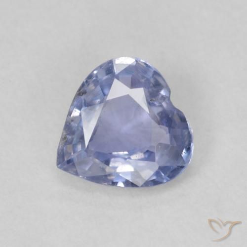Safira Azul claro Natural 0.51ct, Coração, VS