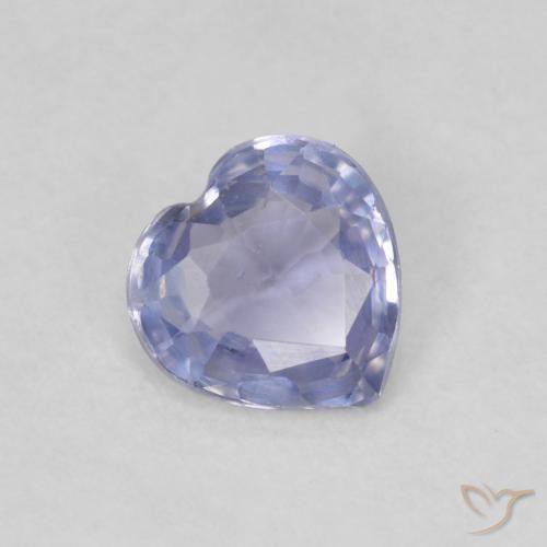 Safira Azul claro Natural 0.48ct, Coração, VS