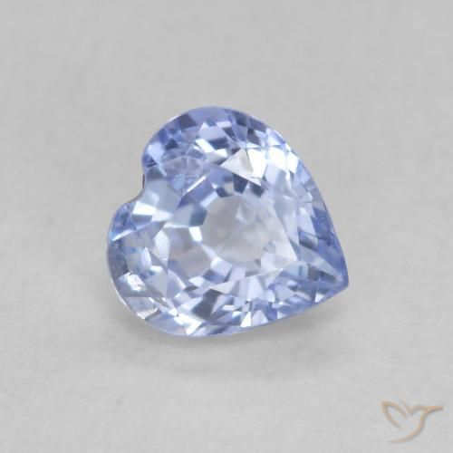 0.61ct Natural Pastel Azul Safira, Coração, VS