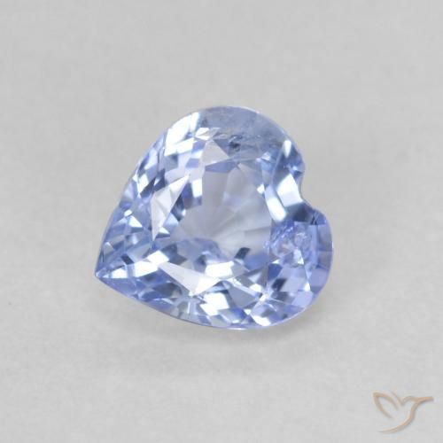 Safira Pastel Azul Natural 0.61ct, Coração, VS