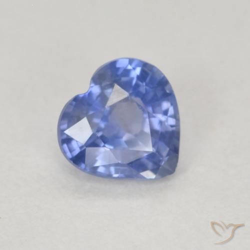 0.59ct Natural Pastel Azul Safira, Coração, VS
