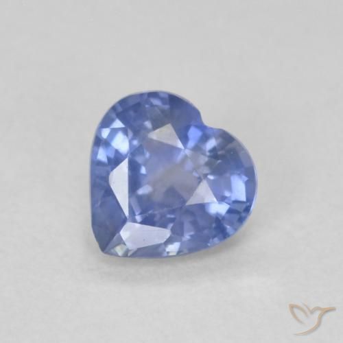 Safira Pastel Azul Natural 0.59ct, Coração, VS