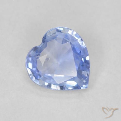0.54ct Natural Pastel Azul Safira, Coração, VS