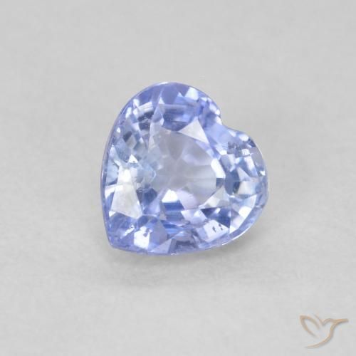 0.56ct Natural Pastel Azul Safira, Coração, VS
