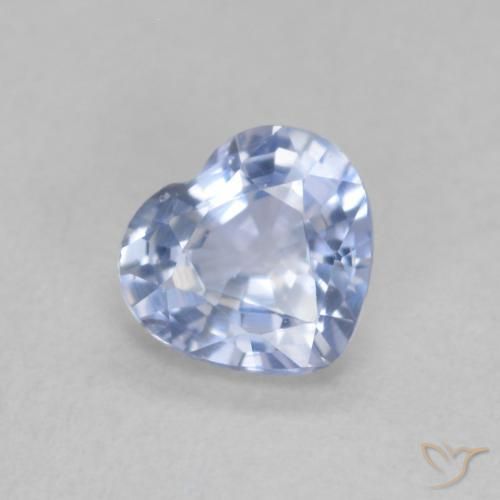 0.55ct Natural Pastel Azul Safira, Coração, VS