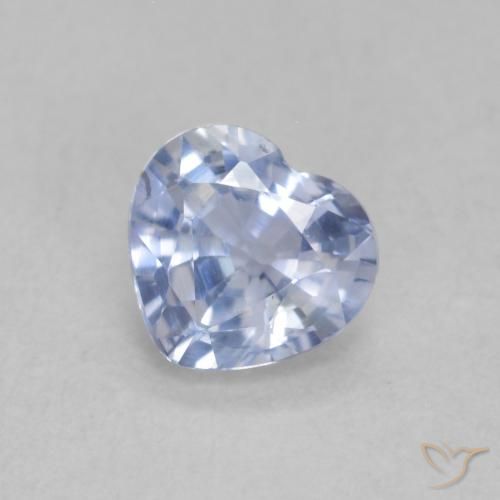 Safira Pastel Azul Natural 0.55ct, Coração, VS
