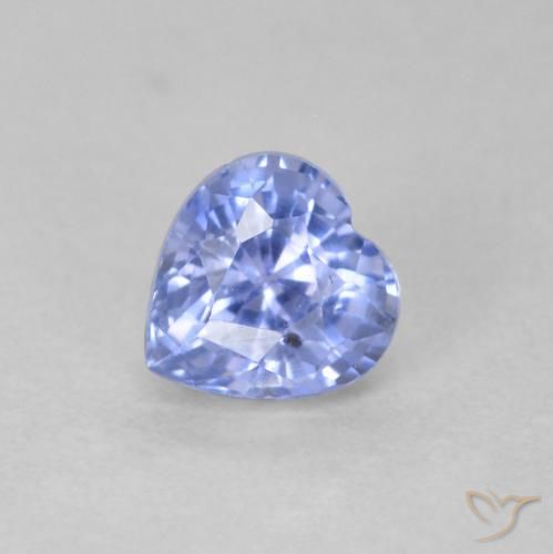 Safira Azul claro Natural 0.62ct, Coração, VS