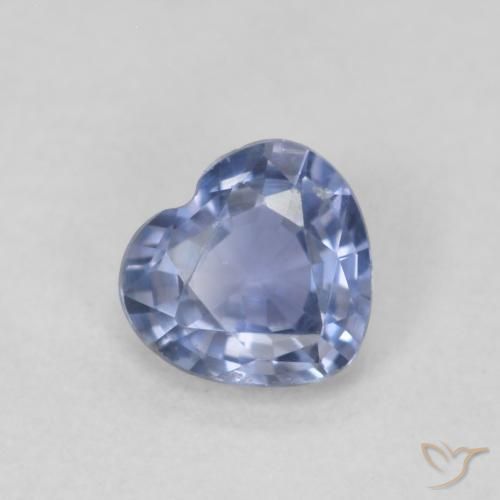 Safira Azul claro Natural 0.48ct, Coração, VS