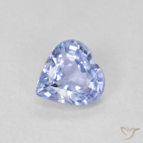 Safira Azul claro Natural 0.47ct, Coração, VS