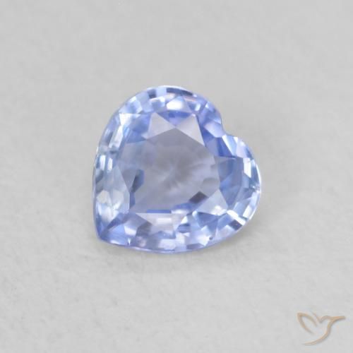 0.37ct Natural Pastel Azul Safira, Coração, VVS-VS