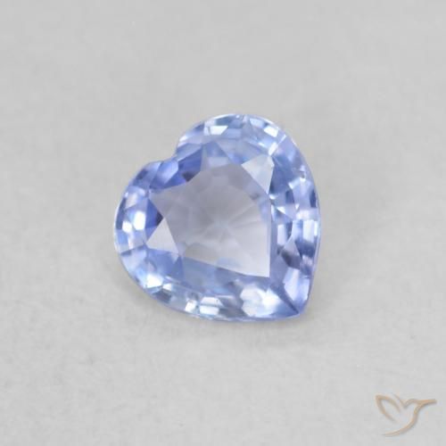 Safira Pastel Azul Natural 0.37ct, Coração, VVS-VS