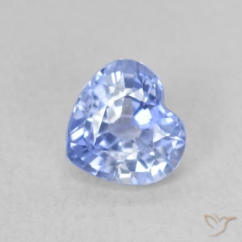 Safira Pastel Azul Natural 0.54ct, Coração, VVS-VS