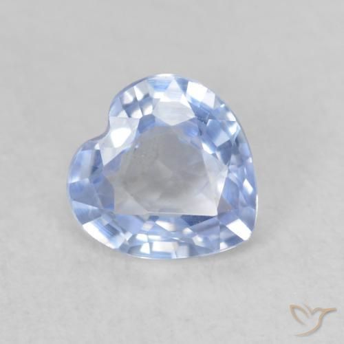 0.59ct Natural Azul claro Safira, Coração, VVS-VS