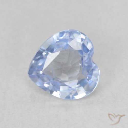 Safira Azul claro Natural 0.59ct, Coração, VVS-VS