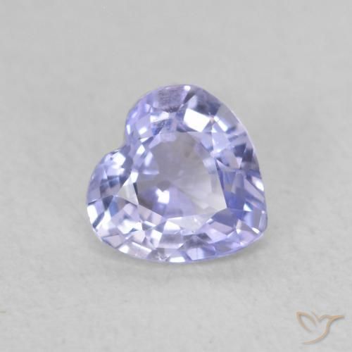 0.50ct Natural Azul claro Safira, Coração, VVS-VS