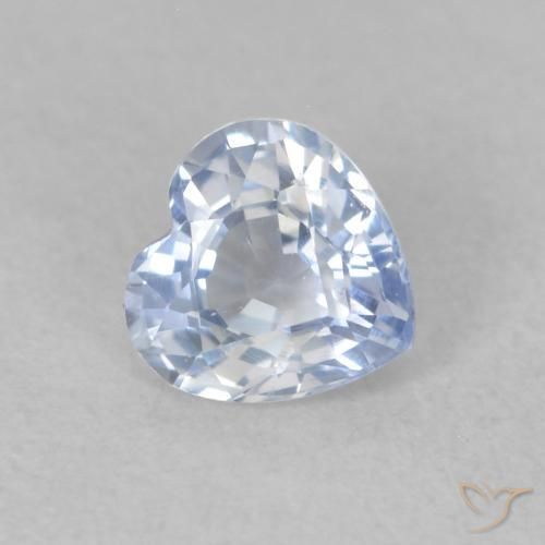 0.56ct Natural Branco azulado Safira, Coração, VVS-VS