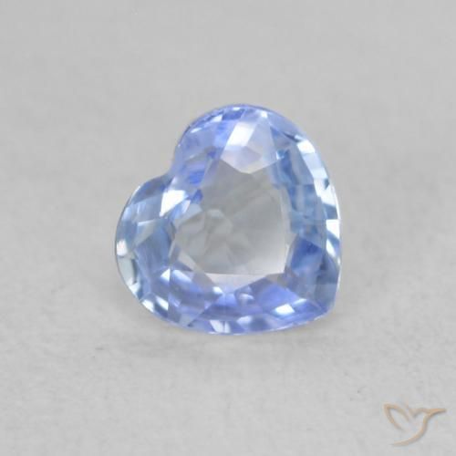 Safira Pastel Azul Natural 0.50ct, Coração, VVS-VS