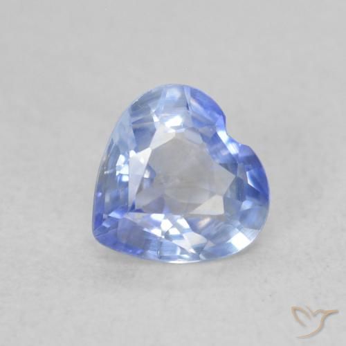 0.54ct Natural Pastel Azul Safira, Coração, VVS-VS