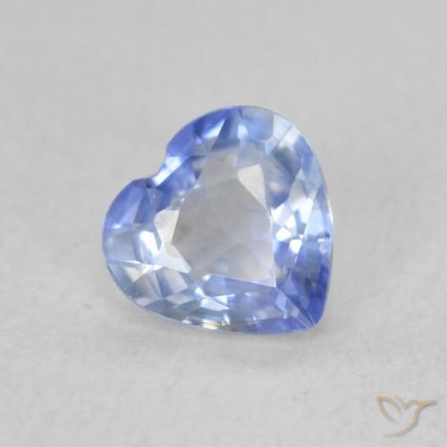 Safira Pastel Azul Natural 0.54ct, Coração, VVS-VS